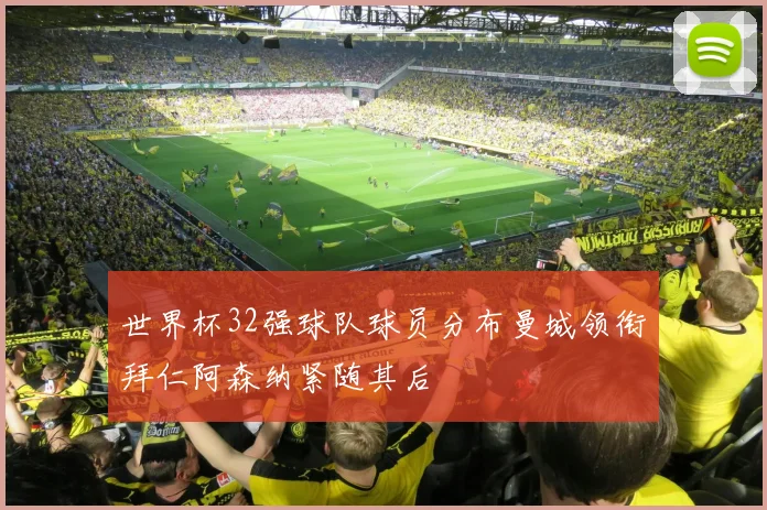 世界杯32强球队球员分布曼城领衔拜仁阿森纳紧随其后